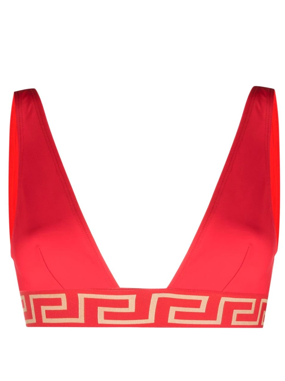 La Women Versace Greca-print top bikini 0715